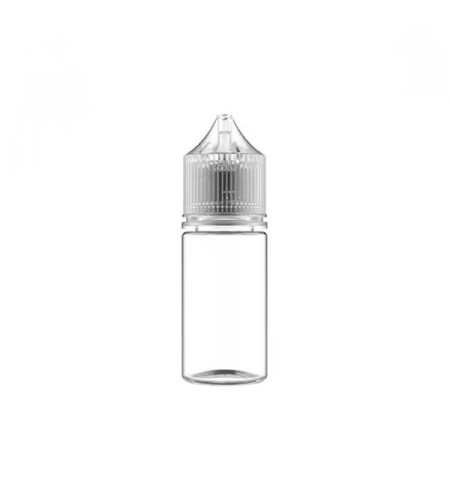 Il Flacone trasparente ha una capacità di 30ml, realizzato in PET.